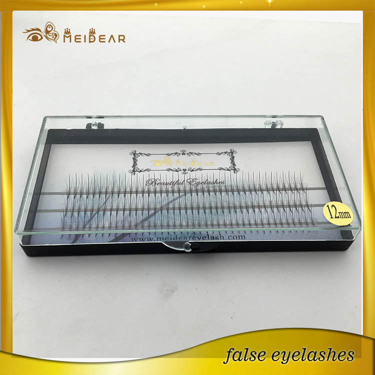 Most cheap design custom package pre-fanned volume eyelashes extension